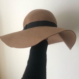 Cotton on | Tan Floppy Hat with Black Ribbon